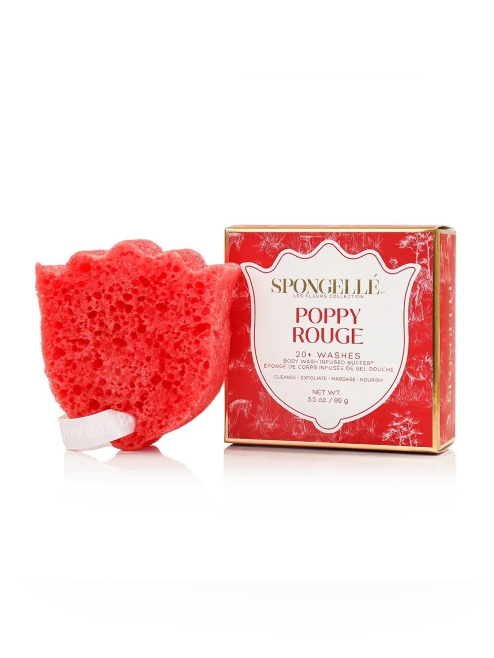 Spongelle Body Wash Infused Buffer Poppy Rouge Les Fleurs Collection